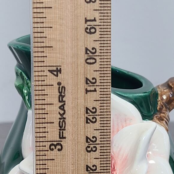 Fitz & Floyd Magnolia Blossom Cream Sugar with Lid Spoon 1995 - Picture 7 of 7